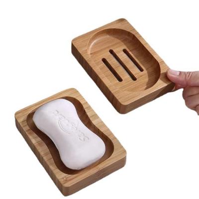 China Varnished Bathroom Items Bamboo Soap Dish Bathroom Kitchen Shower Soap Saver for sale