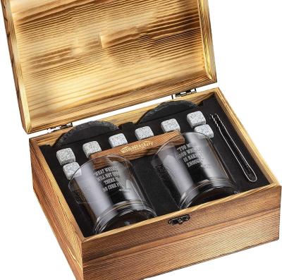 Chine Kit de boîte à cocktails cadeau pour hommes Impression UV Whiskey Stone et ensemble de verre à vendre