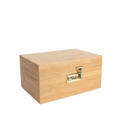 China Premium Durable Portable Two-layer Bamboo Wooden Storage Box With Lock For Packaging Gift Boxes for sale