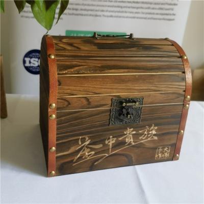 China Factory Supply Wooden Decorative Boxes with Hinged Lid Black Wooden Box Wood Tea Box for sale