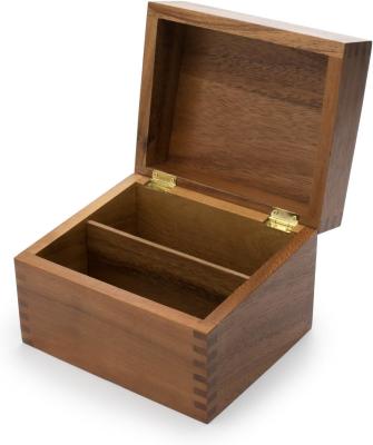 China Wooden Kitchen Box Acacia Wood Recipe Box with Divider Tabs for sale