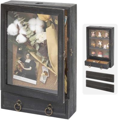 China Wooden transparent cover specimen box dried flower plant preserved flower collection display box photo frame  wood photo frame for sale