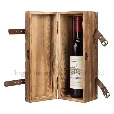 China Recyclable Wine Bottle Box Environmental Protection Wooden Gift Wine Carrier Box for sale