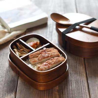 China Japanese creative office workers convenient lunch box, wooden sushi box, bento box for sale