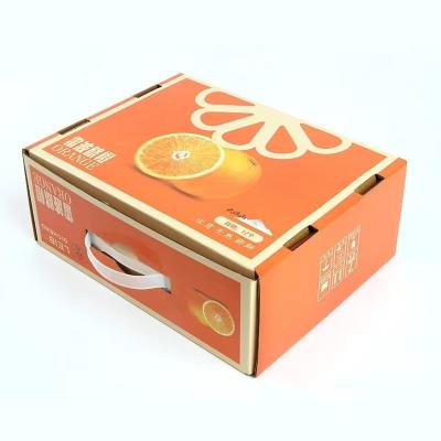 China Factory Direct Sales Recyclable Cardboard Corrugated Paper Cardboard Orange Fruit Packaging Box for sale