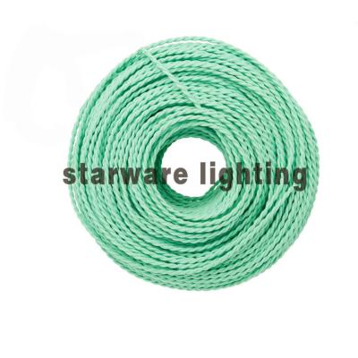 China Colorful Twisted Decoration Lightings Yarn Cotton Braided Yarn Fabric , Fabric Covered Electric Wire Textile / Mint for sale