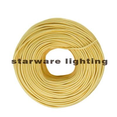 China Decoration Lightings1 Vintage Textile Fabric Cable Cotton Braided Braided Electrical Wire / Yellow Cooper Wire for sale