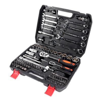 China Auto Tool 82pcs Auto Repair Tool Combination Car Repair Tool Wrench and Socket Set Hardware Tools Kit for sale