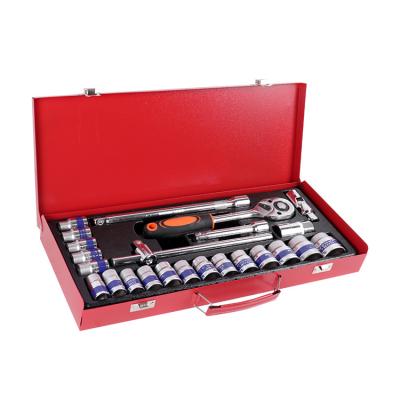 China Small 24pcs 1/2 Universal Convenient Professional Customer Wrench Set Box Tool Kit for sale