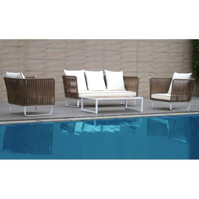 China Contemporary Wholesale Price Designs Modern Garden Outdoor Sofa Set Patio Rope Furniture Lounge Set Teak Coffee Table For Hotel Resort for sale