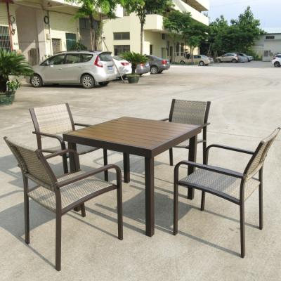 China Hotselling time furniture good prices outdoor outdoor patio furniture aluminum dining set with table and chair for sale