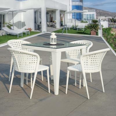 China Weather Outdoor Furniture Set Modern Aluminum Outdoor Dining Furniture Dining Chair And Table Set for sale