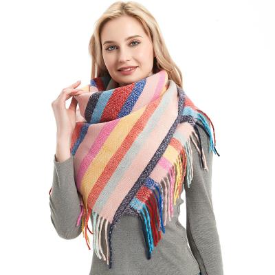 China American 2020 Manufacturers Direct Selling Women European Long Pashmina Scarf Winter Tassel Striped Shawl for sale