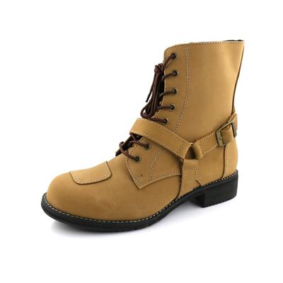 China Dongguan Shoe Factory OEM/ODM Winter Round Comfort And Bare Boots Leather Round Main Link Women's Boots for sale