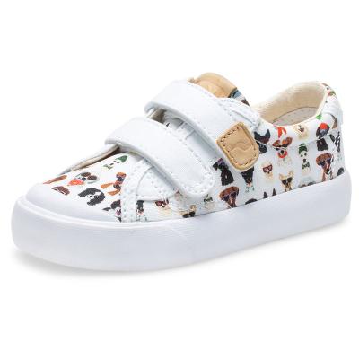 China Fashion trend quality children's shoes factory custom printed cartoon lovely patterned rubber non-slip children's canvas shoes for sale