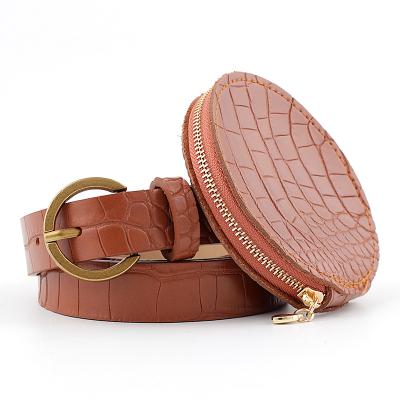 China High Quality Belt Waist Pouch Fashion Belt Bags With Removable Fanny Pack Womens PU Leather Belt for sale