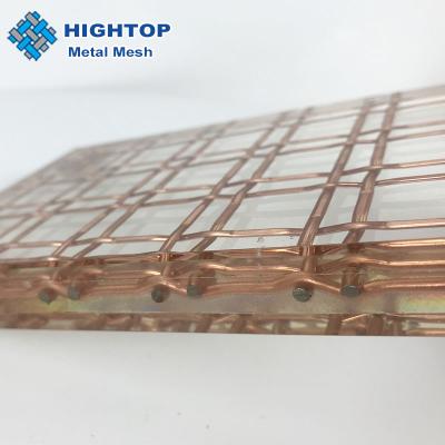 China Plain Weave Stainless Steel Decorative Glass Laminated Metal Mesh Screen For Interior Furniture for sale