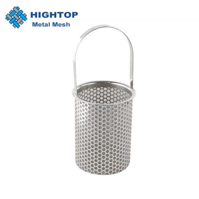 China High Tensile Wire Mesh Bucket Strainer Filter Stainless Steel Force Basket Filter / Stainless Steel for sale