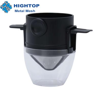 China Sustainable new type of portable foldable coffee filter stainless steel paperless pour over coffee dripper for camping for sale