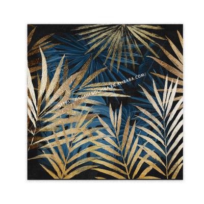 China Modern Hand Painted Unique Design Decorative Gold Foil Artwork Oil Painting For Hotel Bars Office Home Wall Arts for sale