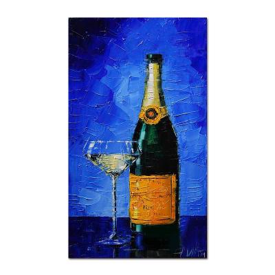 China Modern Popular Paintings Hand Painted Oil Painting Abstract Decoration Wine And Wine Glass For Living Room Home Wall Arts for sale