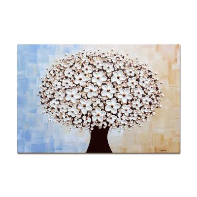 China Modern heavy texture knife tree painting hand-painted hotel home hotel oil painting landscape knife wall painting decorative arts for sale