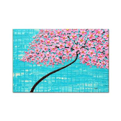 China Modern heavy texture knife tree painting hand-painted hotel home hotel oil painting landscape knife wall painting decorative arts for sale