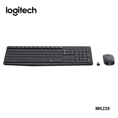 China MK235 2.4G Technology Wireless Keyboard and Mouse Waterproof Black Wireless Receiver Logi Desk Ultra-thin Handset for sale