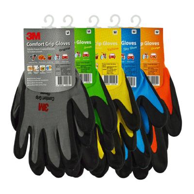 China General hardware handling; handling of small parts; 3M Comfort Grip Household Carpentry Gloves Nitrile Material Gray Color for sale