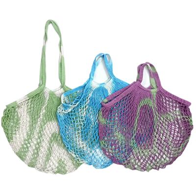 China Reusable Shopping Mesh Bag Portable Pocket Agricultural Product Storage Supermarket Fruits And Vegetables for sale