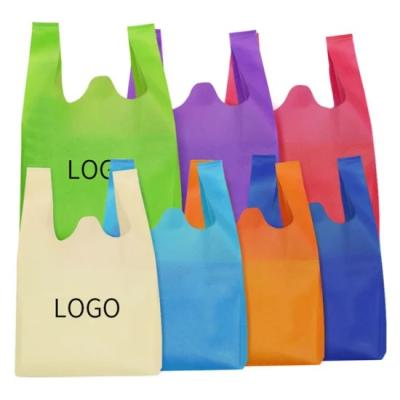 China Reusable Wholesale Promotional Ultrasonic PP Non Woven U Cut T Shirt Bag for sale