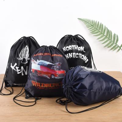 China New OEM/ODM Shopping Drawstring Backpack Foldable Color Polyester Bag Wholesale Waterproof Nylon Fabric Bag for sale