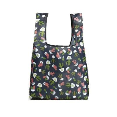 China Tote Bag Large Reusable Heavy Duty Expandable Folding Polyester Grocery Foldable Bag Cheap Reusable for sale