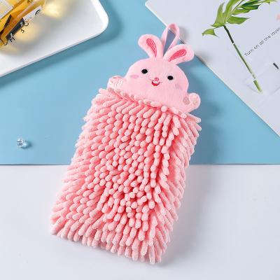 China Soft Chenille Double Sided Hanging Kitchen Bathroom Hand Towels Quick Dry Absorbent Microfiber Hand Ball Towels Chenille Hand Towels for sale