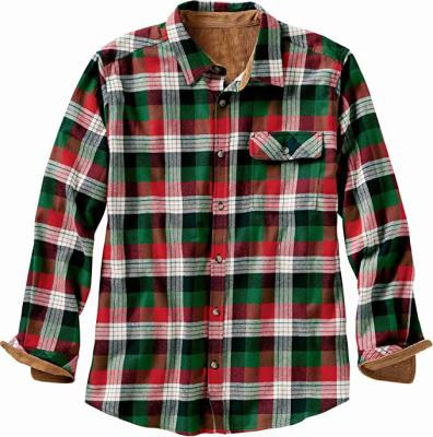 China Factory Wholesale Anti Shrink High Quality Custom Made Plaid Flannel Long Sleeve Shirts For OEM 100% Cotton Plus Size Men for sale