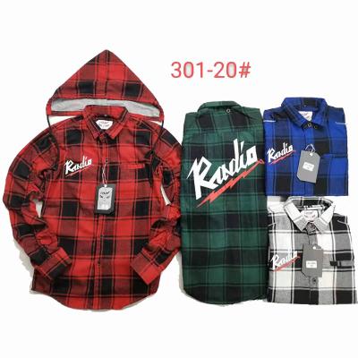 China Cheap Eco Friendly China Anti Shrink Yarn Dyed Check Men's Long Sleeve Hooded Shirts for sale