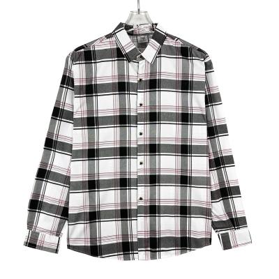 China 2021 Hot Selling Chinese Style Big Men's Shirt Fashion Plaid Long Sleeve Shirt Anti-wrinkle for sale