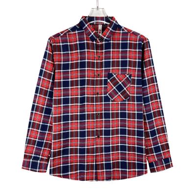 China New Arrival Soft Latest Design Button Up Soft Plaid Shirts Mens Long Sleeve for sale