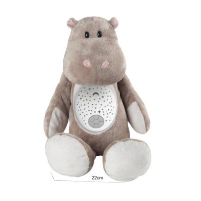 China Hot Selling Portable Baby Sleep Night Light With Music And Lights Plush Toys Hippo Shape K999-312 for sale