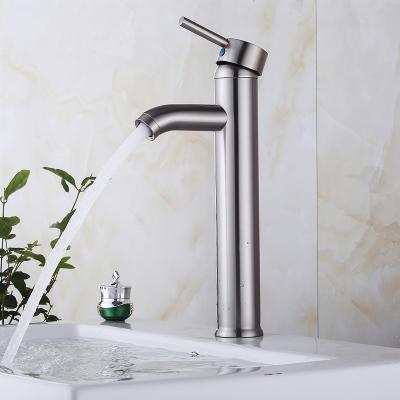 China Taps Koen High Body Bruch Nickle Metered Bathroom Basin Faucet for sale