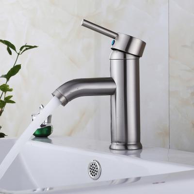 China Koen Nickle Brushed Cold Metered Faucets and Hot Water Mixer Basin Faucet for sale