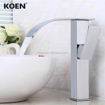 China Brass Metered Faucets KOEN Tapware Waterfall Bathroom Sink Faucet for sale