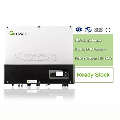 China Stock Ready For Hybrid Solar System 5kw On Grid Off Grid Inverter 5000W 48V Growatt Solar Hybrid Inverter With Mppt for sale