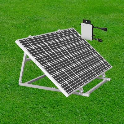 China Home Home On Grid Solar System Kit System Solar Panel With Adjustable Solar Panels Tilt Mount Brackets And Micro Inverter for sale