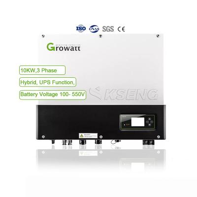 China Growatt SPH 10000 TL3-UP hybrid solar system 3 phase 10000W grid tie mppt hybrid solar power inverter price for sale