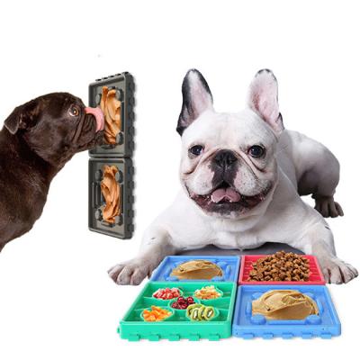 China Sustainable Wholesales Dog Lick Mat 4 Pcs Premium Dog Wash Distraction Device Slow Eating Dog Lick Mat With Super Suction for sale