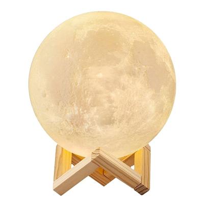 China Colorlife Space Modern Remote Control Rechargeable Lamp RGB 16 Colors 3D Printing Moon Lamp RGB Luna Night Light for sale