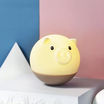 China Modern Top Selling Cartoon LED Pig Silicone Baby Night Lights USB Home Decoration Night Lights for sale