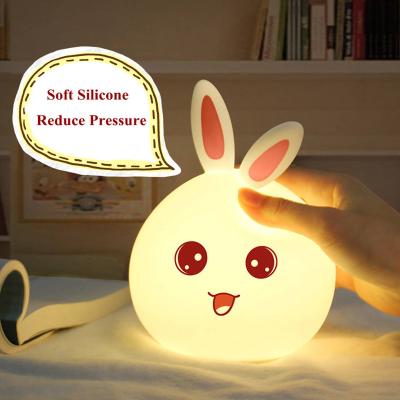 China Modern Cartoon Top Remote Control Colorful Animal Bedroom Gift Kids Rabbit Night Decorative Light for sale