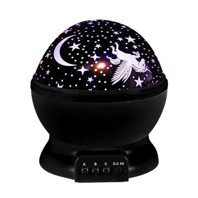 China Kids Night Light Eco-friendly Led Light Projector Battery Power Star Moon Near Rotation for sale